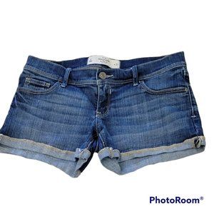 Abercrombie & Fitch Denim Jean Shorts Rolled Cuffs Festival Sz 27
